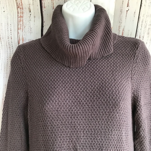 Lou & Grey Waffle Knit Dark Chocolate Cowl Neck Rayon Blend Sweater - Picture 4 of 16